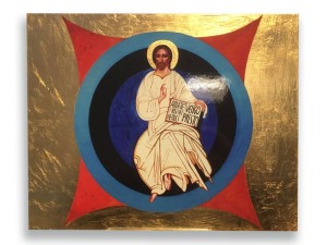 Ikona Pantokrator Korona Misteryjna 40cm