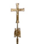 Krzyż ołtarzowy z merkabą, pozłacany